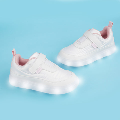 Tênis de Led Infantil Pampili Sneaker Luz Matelassê Comfy Branco