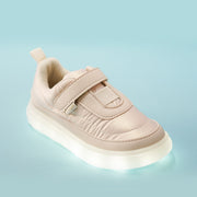 Tênis de Led Infantil Pampili Sneaker Luz Matelassê Comfy Bege