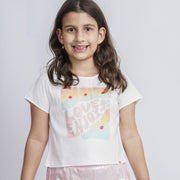 Camiseta Infantil Pampili Love To Enjoy Off White