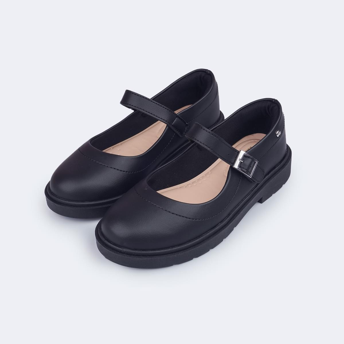 Sapato Infantil Pampili Tifany Costuras Preto