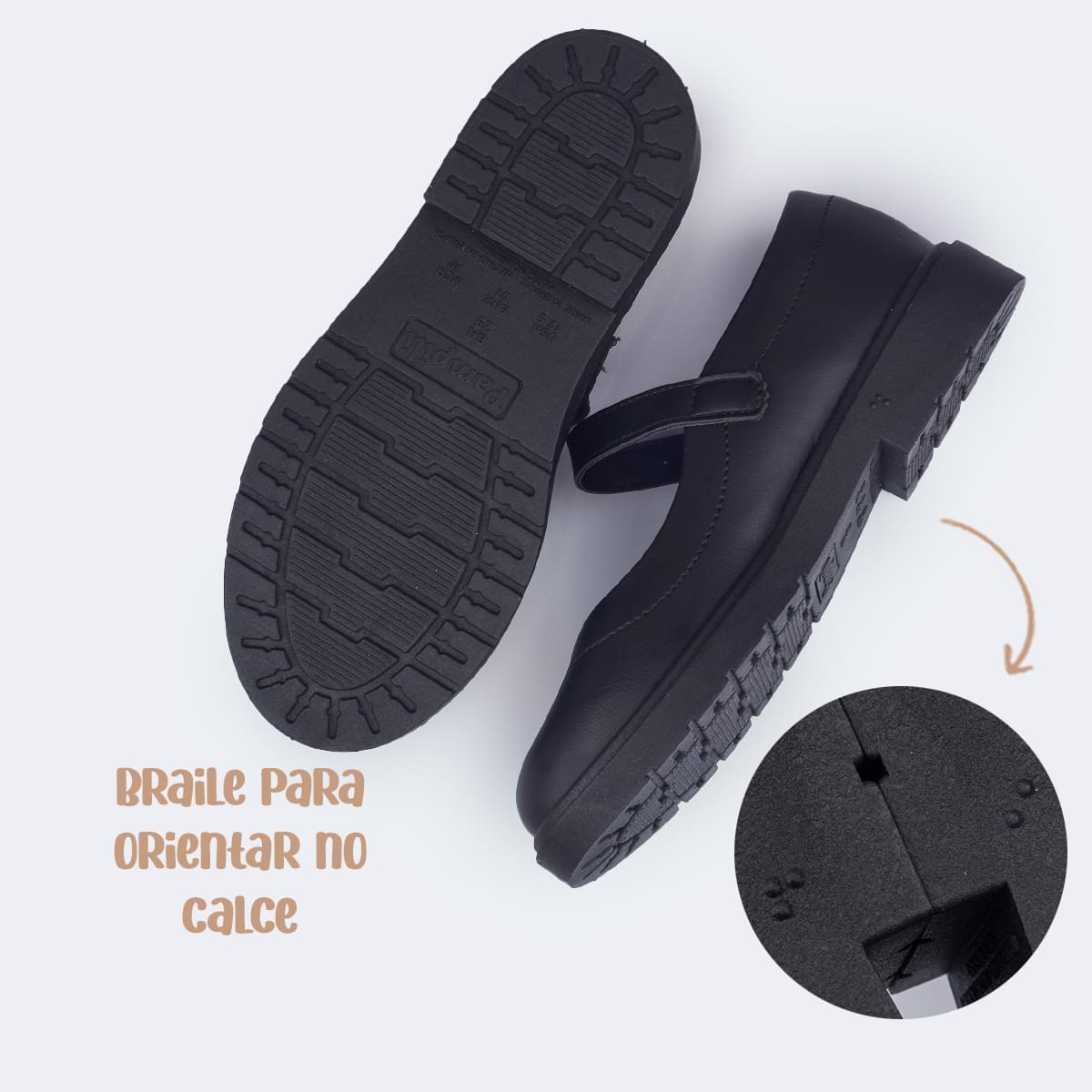 Sapato Infantil Pampili Tifany Costuras Preto
