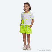 Short Infantil Pampili Gorgurão Amarelo Neon