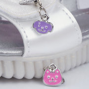Sandália Infantil Feminina Candy Pets com Pingente Prata