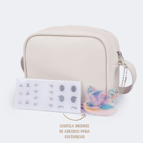 Bolsa Feminina com Chaveiro de Gatinho Nude