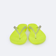 Chinelo Infantil Pampili Love Amarelo Neon - Vem com necessaire!