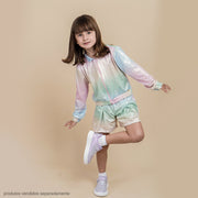 Jaqueta Infantil Pampili Degradê com Brilho Tie Dye