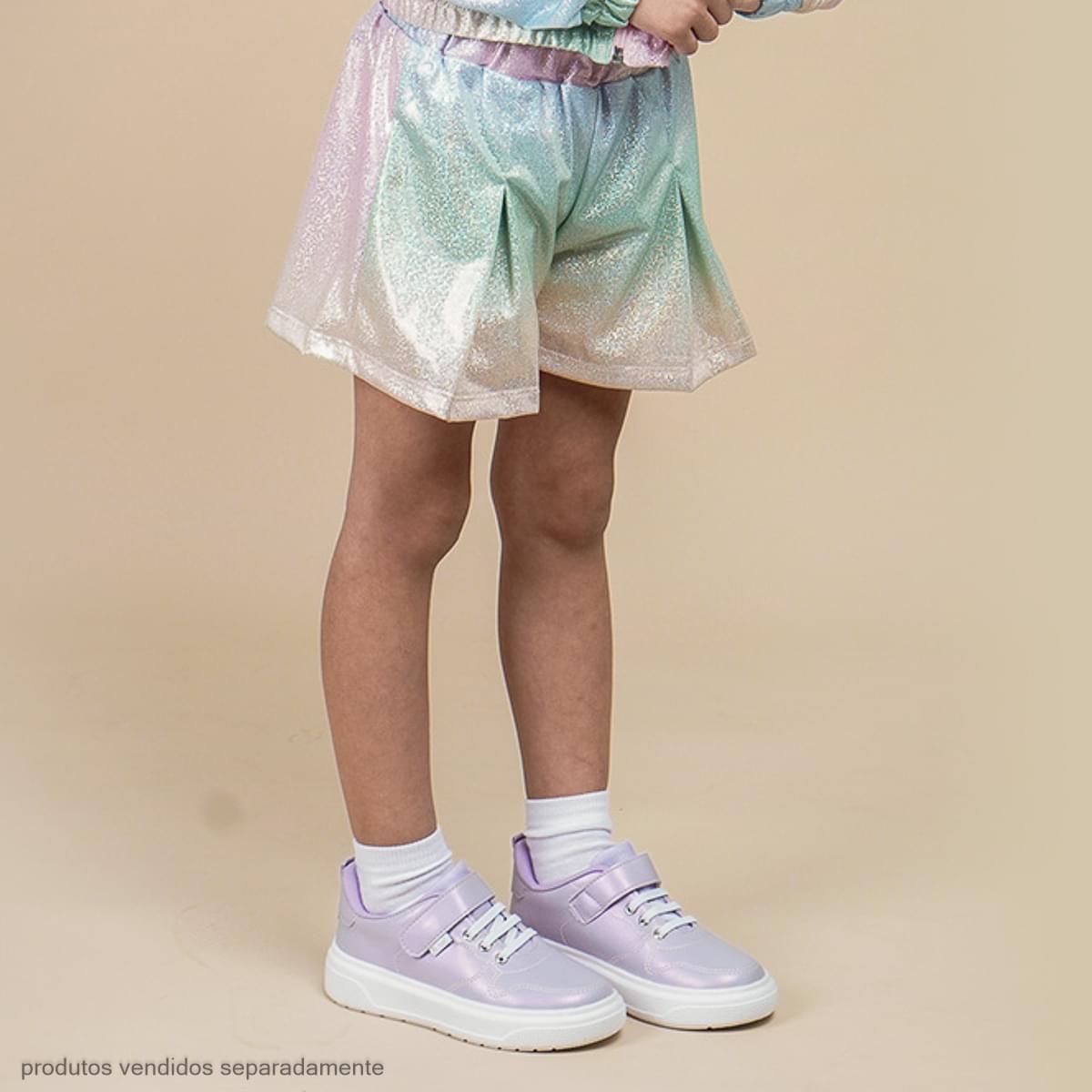 Short Infantil Pampili Evasê Candy Tie Dye