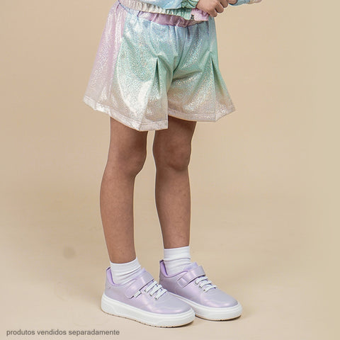 Short Infantil Pampili Evasê Candy Tie Dye