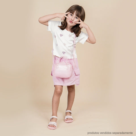 Camiseta Infantil Pampili com Mini Corações Pampili