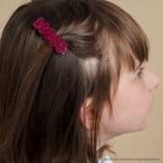 Presilha de Cabelo Coração Glitter Pink