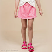 Short Saia Infantil Pampili Telado Rosa Neon