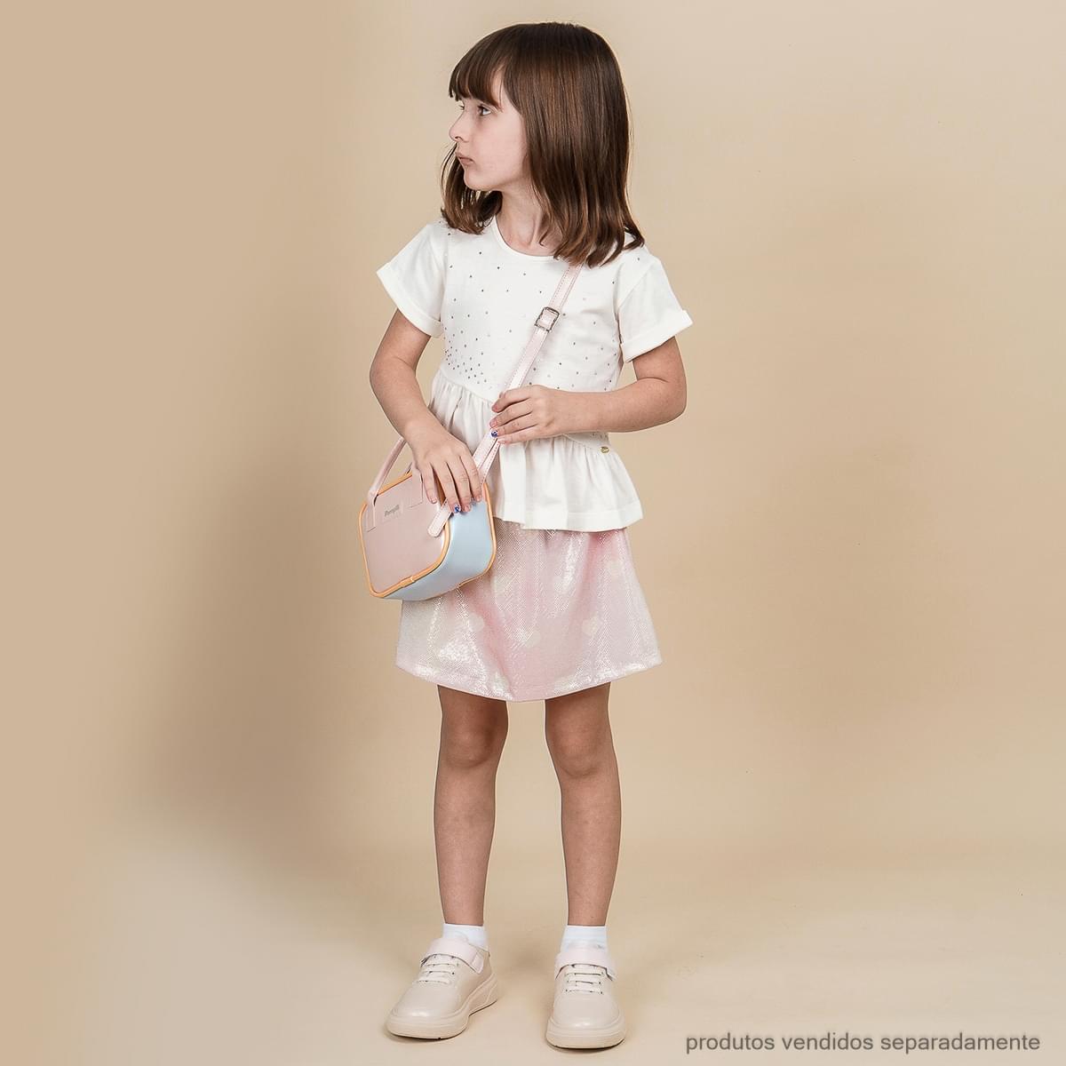 Short Saia Infantil Pampili Tie Dye Rosa