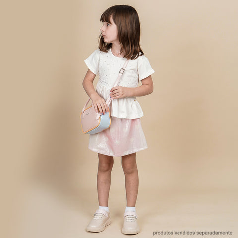 Short Saia Infantil Pampili Tie Dye Rosa