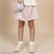 Short Saia Infantil Pampili Tie Dye Rosa