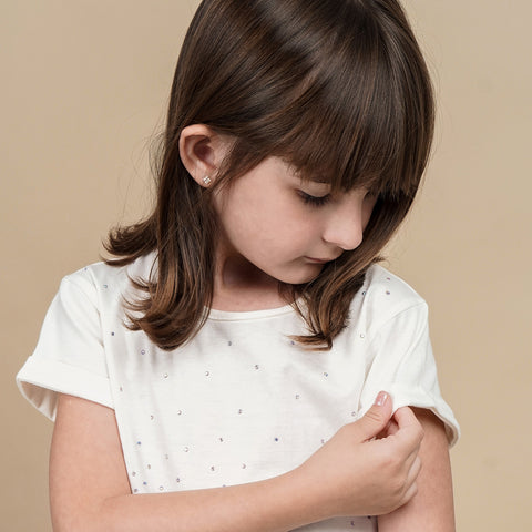 Camiseta Infantil Pampili com Babado Assimétrico Off White