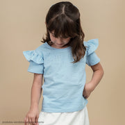 Camiseta Infantil Pampili com Strass Azul Claro