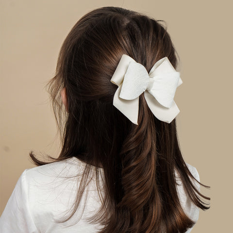 Presilha Bico de Pato Pampili Laço Grande Off White