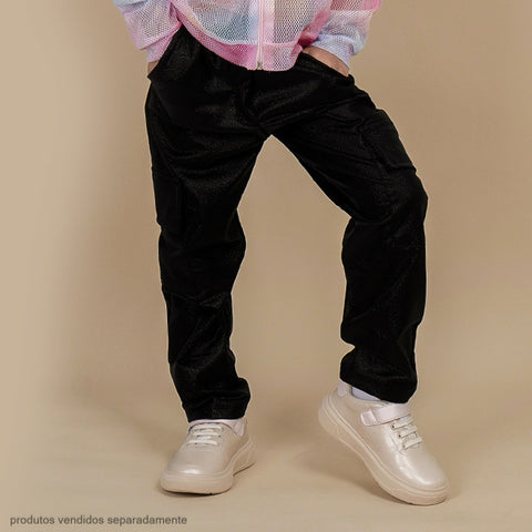 Calça Cargo Infantil Pampili Preta