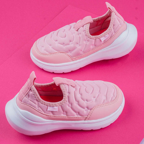 Tênis Infantil Feminino Sky Comfy Corações Rosa Glace