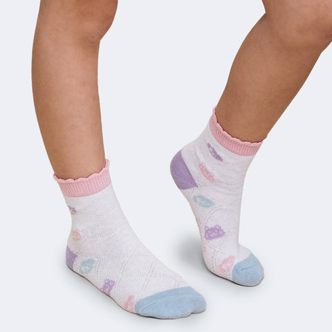Meia Soquete Infantil Pampili com Pets Colorida