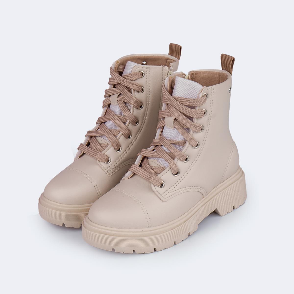 Bota Coturno Infantil Feminina Pampili Duda Nude