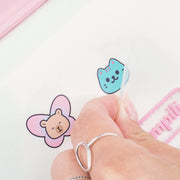 Bolsa Tiracolo Infantil Pampili com Adesivos Branco Rosa Claro