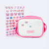 Bolsa Tiracolo Infantil Pampili com Adesivos Branco Rosa