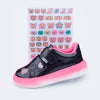 Tênis Infantil Feminino XP24 com Adesivos Verniz Preto