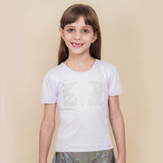 Camiseta Infantil Pampili Coração em Strass Lilás