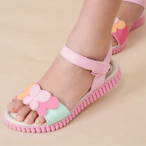 Sandália Infantil Feminina Candy Fecho Duplo Borboleta Colorida