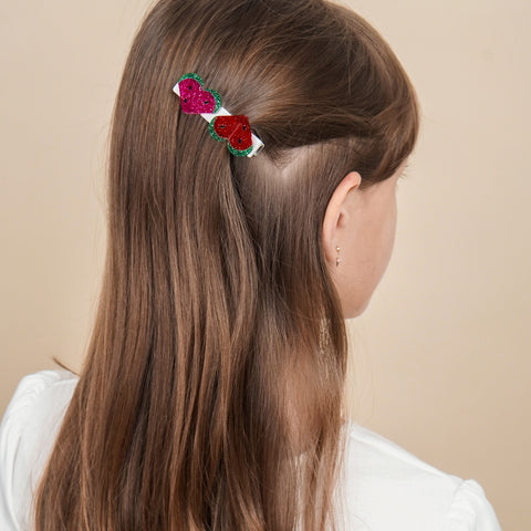 Presilha de Cabelo Infantil Pampili Melancia Rosa e Vermelha