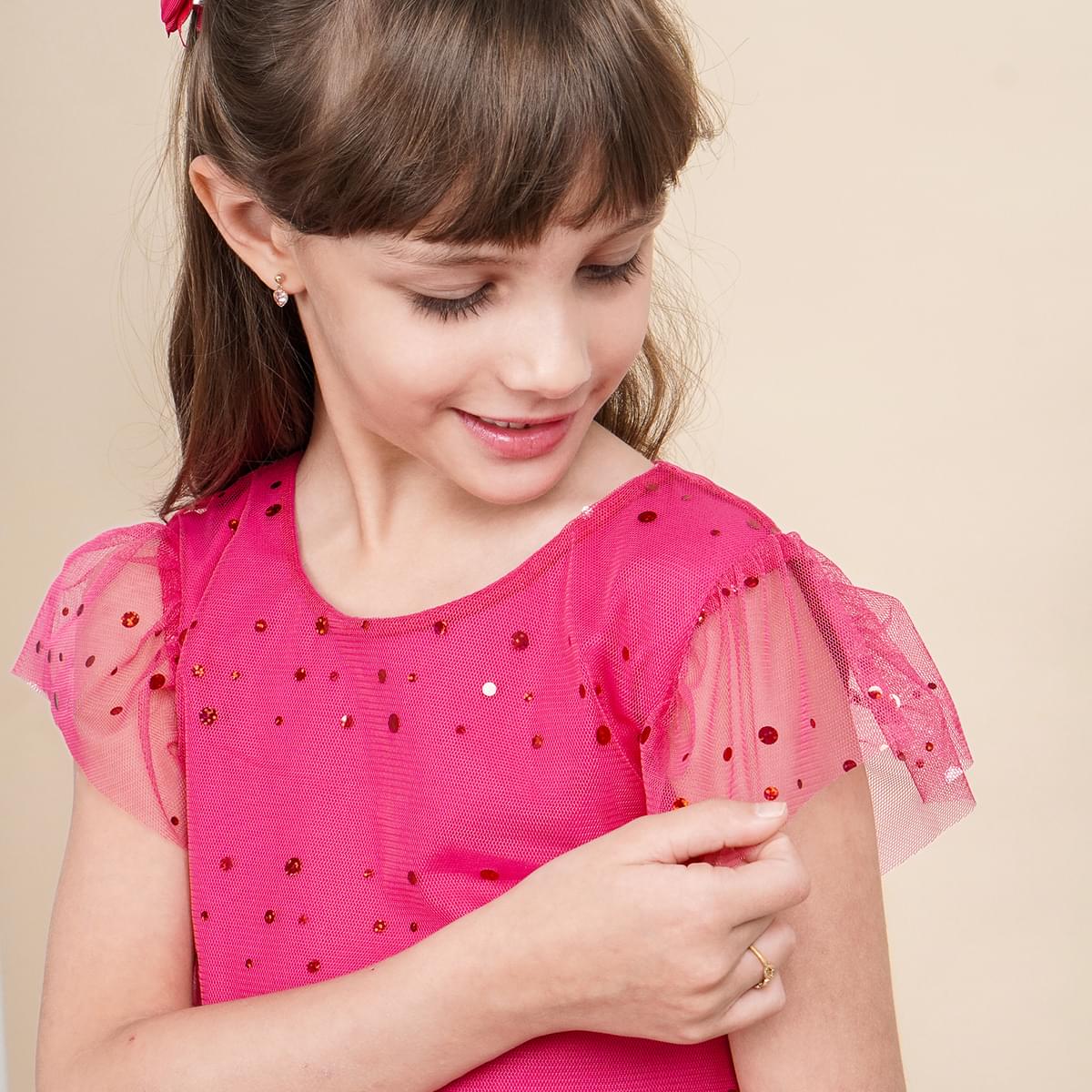 Camiseta Infantil Pampili em Tule Pink