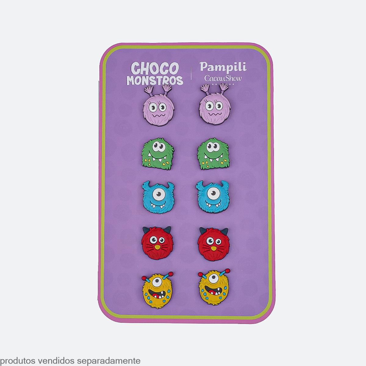Acessório Pin Chocomonstros Cacau Show Pampili Amarelo (1 Unidade)