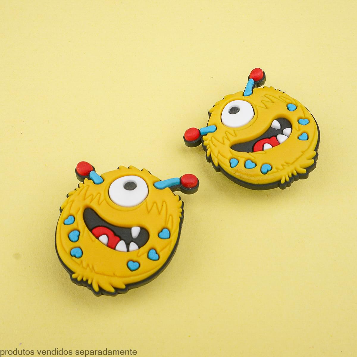 Acessório Pin Chocomonstros Cacau Show Pampili Amarelo (1 Unidade)