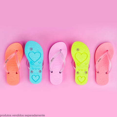 Chinelo Infantil Pampili Love Amarelo Neon - Vem com necessaire!