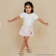 Camiseta Infantil Pampili Strass e Metais Branca