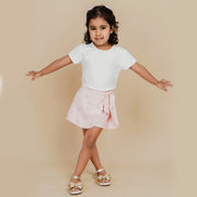 Short Saia Infantil Pampili Transpassado Rosa Claro