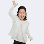 Colete Feminino Pampili Puffer Perolado Off White