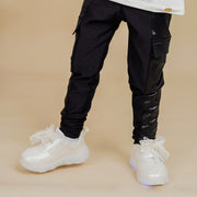 Calça Legging Infantil Pampili Detalhe Sintético Preta