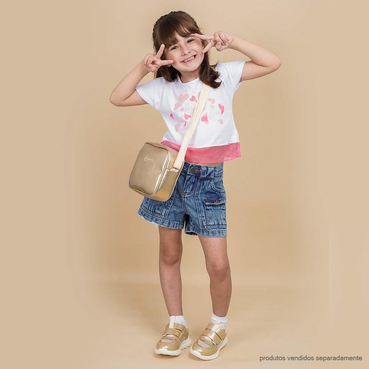 Short Jeans Infantil Pampili com Bolsos Azul
