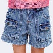 Short Jeans Infantil Pampili com Bolsos Azul