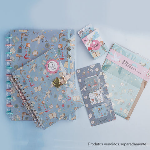 Caderno De Disco A4 Buendía Pequeno Príncipe Azul Claro - kit completo