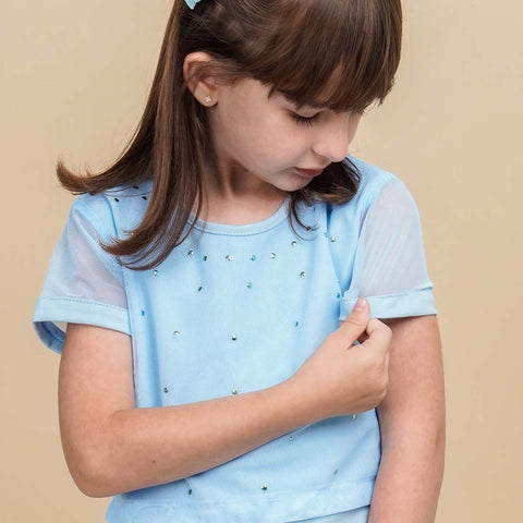 Camiseta Infantil Pampili com Sobreposição Azul