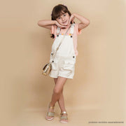 Jardineira Infantil Pampili Jeans Off White