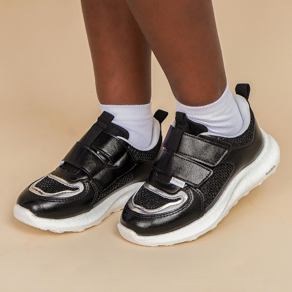 Tênis Infantil Feminino Bubble Fios de Brilho Preto