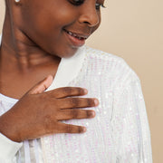 Jaqueta Infantil Pampili Paetês Furta-Cor Branca