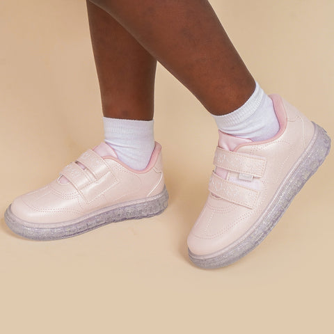 Tênis de Led Infantil Pampili Sneaker Luz Costuras Rosa