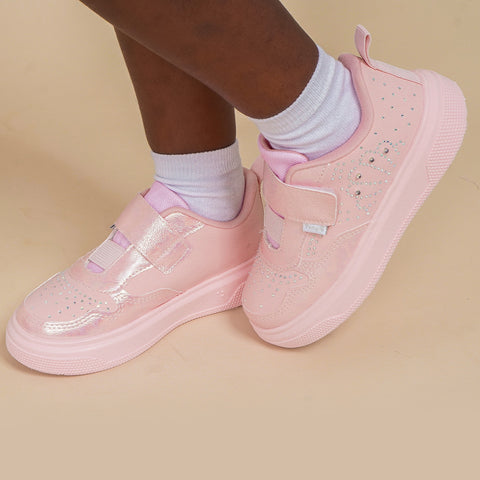 Tênis de Led Infantil Pampili Concha Rosa