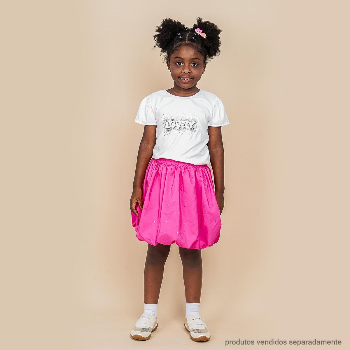 Saia Infantil Pampili Balonê Pink