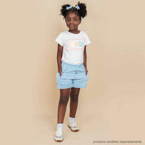 Short Infantil Pampili em Alfaiataria Azul Claro